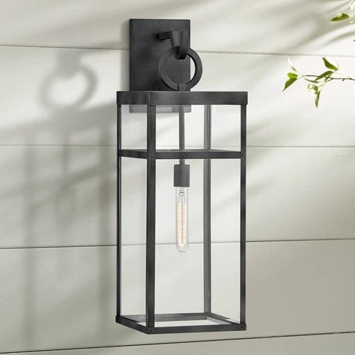 Hinkley Porter 29" High Aged Zinc Outdoor Wall Light - Picture 1 of 3