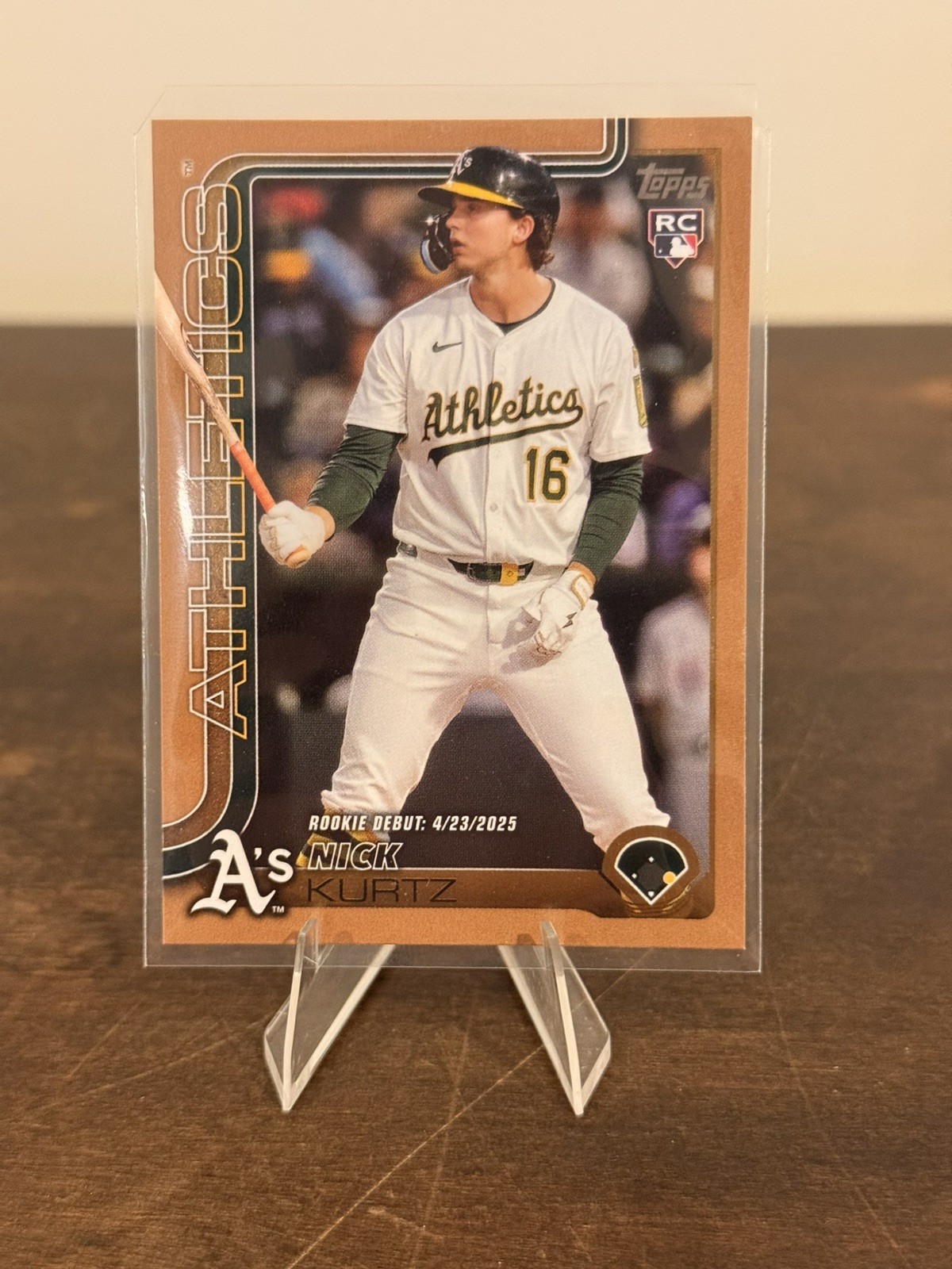 2025 Topps Update Nick Kurtz RC Gold Border Rookie Debut #1592/2025 Athletics