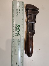 Coes Vintage Adjustable Wrench 8-inch with Wooden Handle Made In USA Vintage