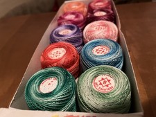 PERLOVKA Kreuzstichgarn Baumwolle Perlgarn Set 10x 10g 85m mehrfarbig 