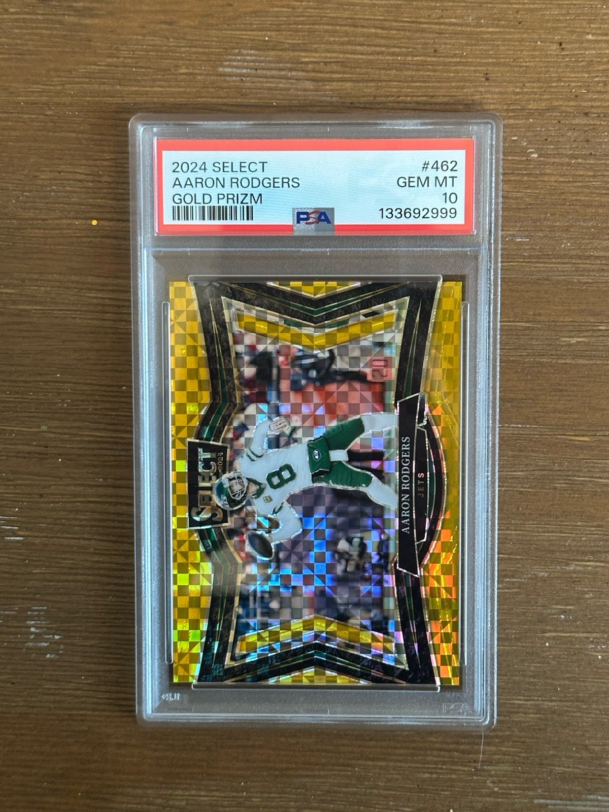 2024 Panini Select Aaron Rodgers Gold Prizm /10 #462 PSA 10