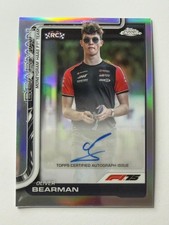 2025 Topps Oliver Bearman Topps Chrome F1 rookie refractor auto rc Hass 