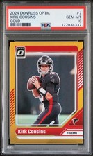 2024 Kirk Cousins #7 Donruss Optic Gold Prizm PSA 10 SSP # /10 Select Mosaic