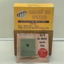 Vintage Craig Master Six Splicer for Super 8mm, 8mm 16mm w 2nd Splicer Used