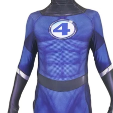 Superhero Fantastic Four Jumpsuit Halloween Cosplay Costume Adult/Kids Bodysuit 