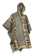 Alpaca Poncho, Authentic Indigenous Artisan Wool Cape, Handmade Ecuadorian