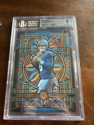 2025 Mosaic Football Jaxson Dart JUMBO Stained Glass Card BGS 9