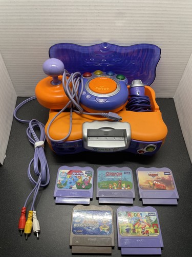 Vtech V.Smile TV Learning System Console W/ Controller 5 Games & Mic ...