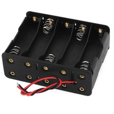 2 Wires Cables Two Layers 10x1.5V AA Batteries Battery Holder Case Box, Black