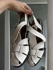ZARA Damen Sandalen weiß Riemchen Schnalle B...