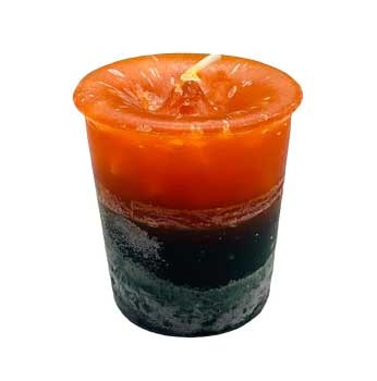 Crystal Journey Votive Candle Green Forest Cedar Scent Earthy Herbal Palm Oil