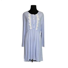 Daerli light blue long sleeves pleated dress size Medium
