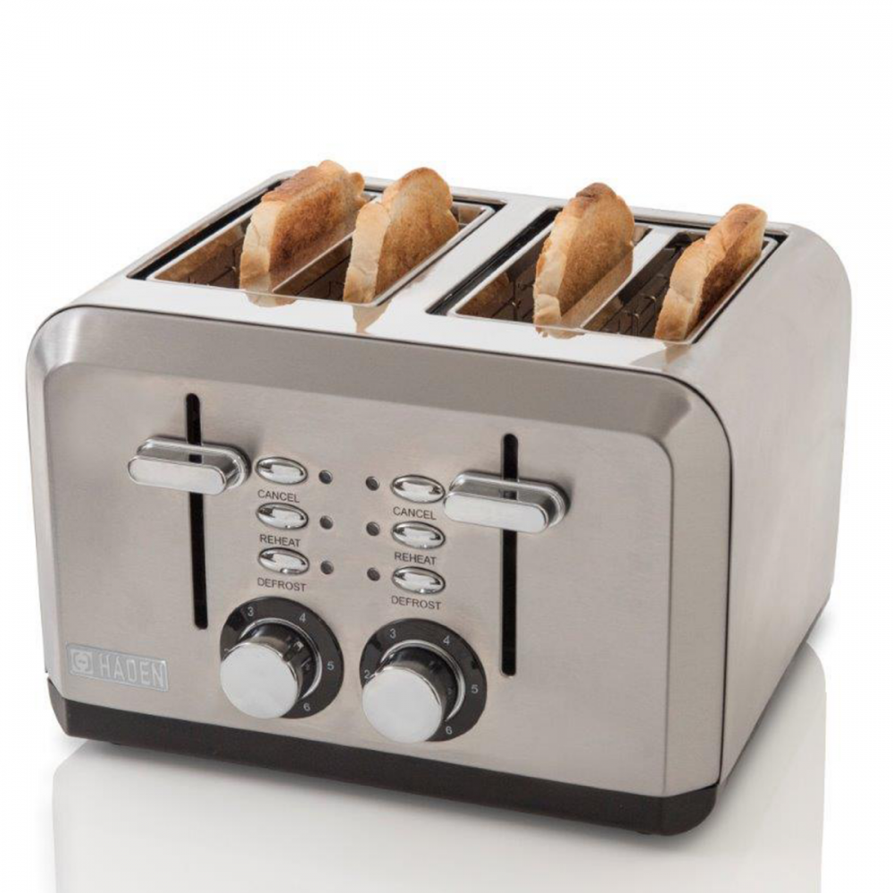 Sabichi Haden Perth Toaster 4 Slice Stainless Steel Cancel Defrost