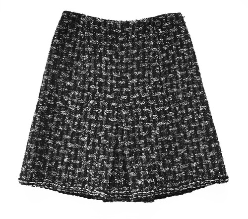 $2,095 CHANEL 13PF Black & White Pleat Tweed SKIRT * FR 40 / US 4 6 * PRISTINE - Picture 3 of 8