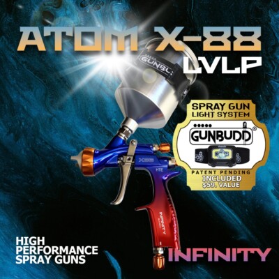 Atom X88 INFINITY Spray Gun 1.3 and 1.4 Tip Auto Paint Car Tool Like Devilbiss!!