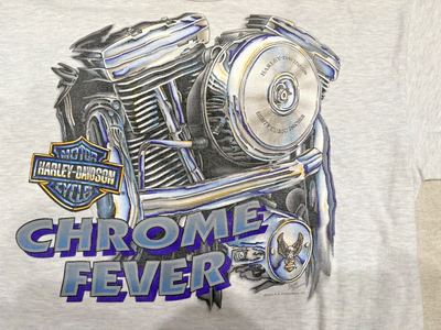 1994 Harley Davidson Vintage T-shirt, Chrome Fever, Single Stitch 