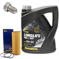 MotoröL Set 5W30 5 Liter + ÖLfilter Sh 4036 P + Schraube FüR Audi Q7 6.0 Tdi 4LB