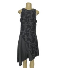 Banana Republic Size 6P Women Bias Cut Asymmetric Hem Fit Flare Dress Gray 49-5