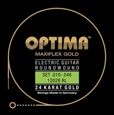 Optima Maxiflex 24K Gold Coated Electric Guitar Strings; gauges 10-46