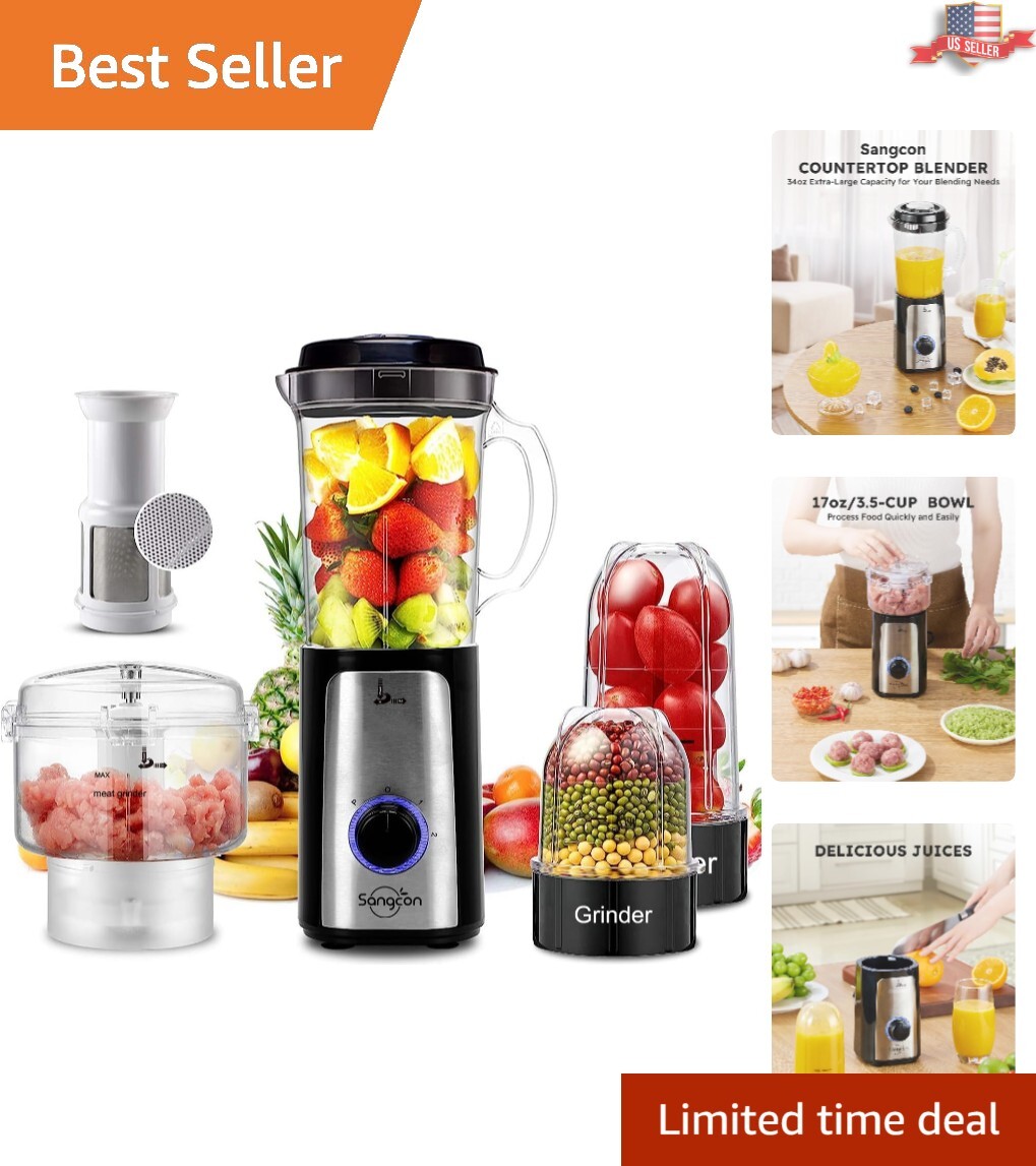 High-Speed 5-in-1 Blender and Food Processor Combo - Versati
