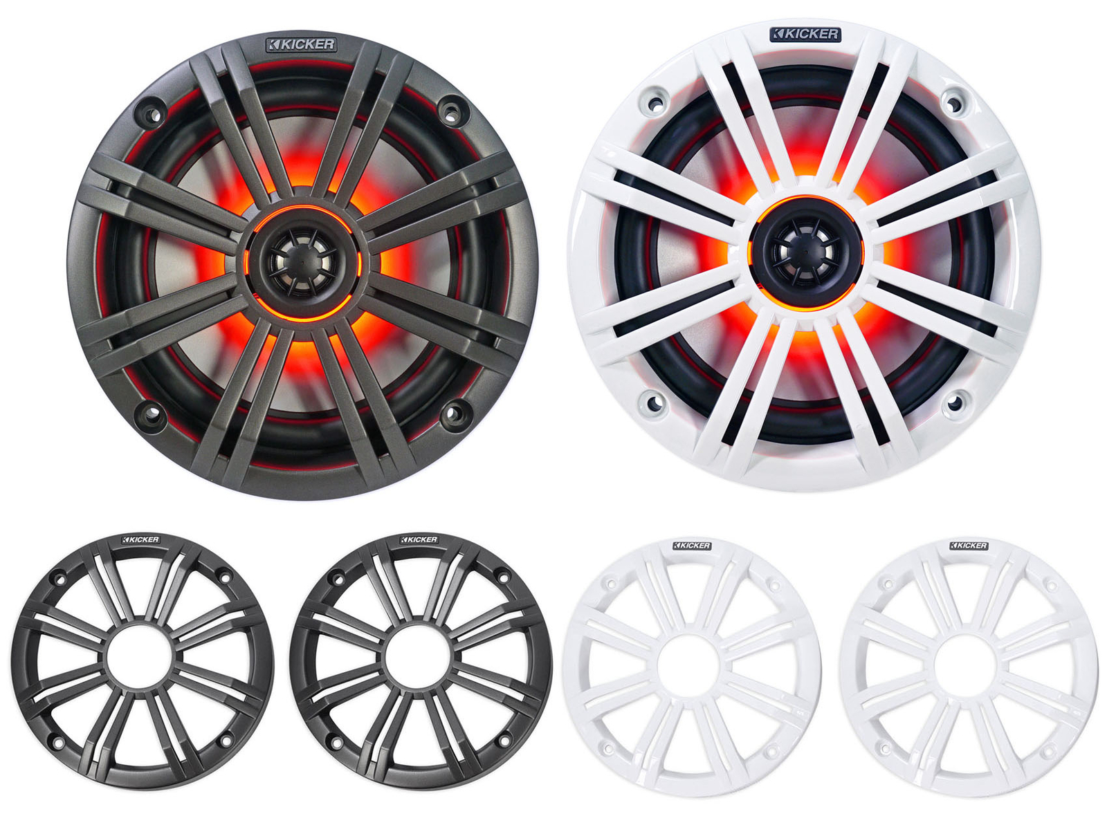 Пара динамиков для вейкбординга Dual Kicker 43KM654LCW 65 LED мощностью 780 Вт 4-канальный усилитель