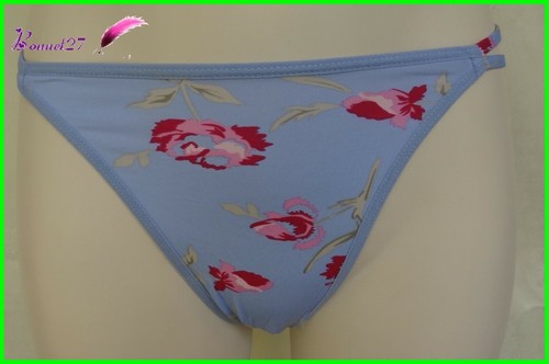 String ou culotte MIRIALE Bleu Fleur rouge Taille S ou M - AB26 - Foto 3 di 11
