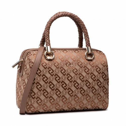 BORSA LIU JO BAULETTO MANHATTAN LOGO AF1158 SATCHEL BAG BEIGE TORTOISE  TRACOLLA | eBay