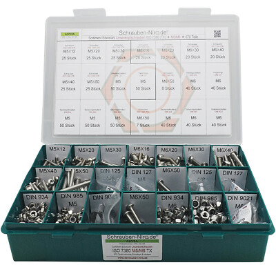 Sortiment/Set Edelstahl Linsenkopfschrauben ISO 7380 VA A2 V2A Torx