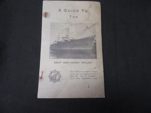 1947 World Jamboree USAT Gen. Harry Taylor Guide & Ship Diagram RT4