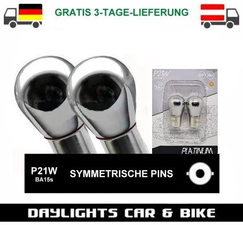 Platinum P21W Chrome Effekt Signallampe BA15s Chrom Blinker Birnen US 12V