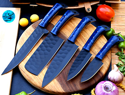 Custom Made Chef Set Kitchen Knife Cutlery - Hand Forged Carbon Steel 2651