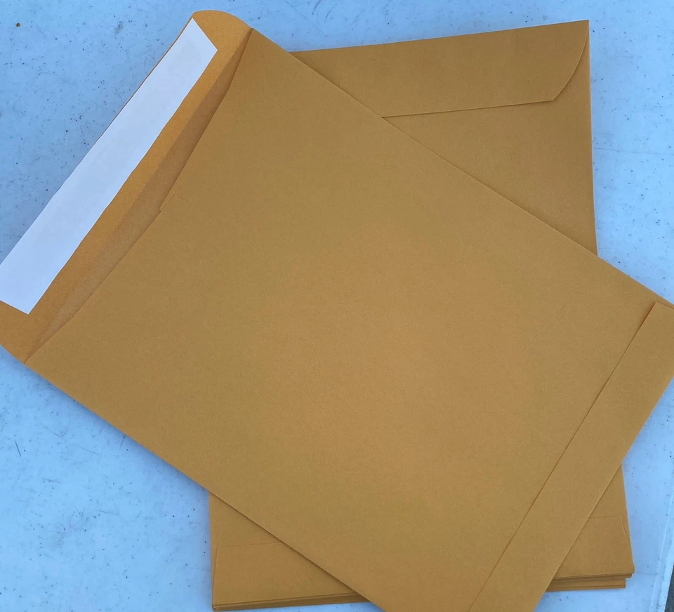 10 Kraft 9 x 12 Catalog Mailing Envelopes Brown Self Seal Mailers  9”x12" Manila - Image 3 of 4