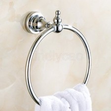 Wall Mounted Chrome Towel Ring Holder Hanger Bathroom Hardware Bath Accessory