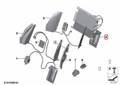 Genuine BMW F20 F30 F32 F36 LCI Front Seat Lumbar Support Valve Pad With Pump - Foto 3 di 3