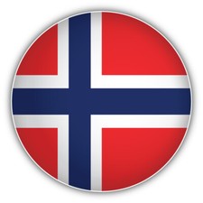 Norway Round Flag Label Car Bumper Sticker Decal