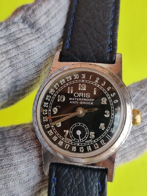 Vintage Oris Pointer Date Black Dial Swiss Unisex Watch