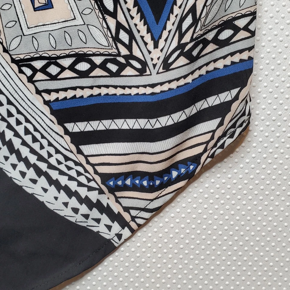 Mossimo Womens Sleeveless Top Shirt Extra Small Black Blue White Print - Image 3 of 4