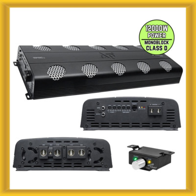 Audiopipe APHF-12000D-H1 12000W Power Full Range Monoblock Class D Car Amplifier