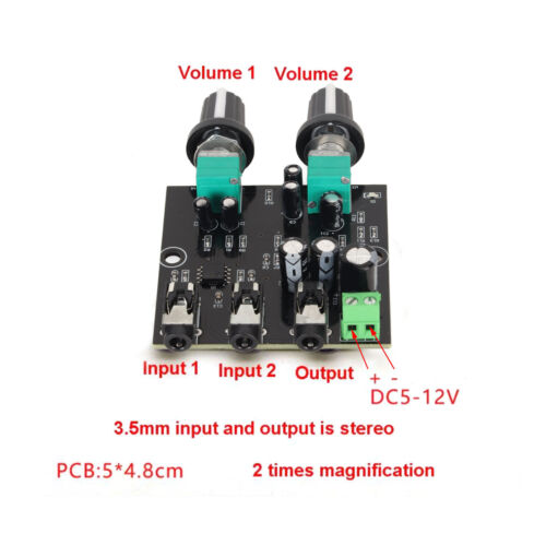 Stereo Sound Signal Mixer Board Module Headphone Amplifier Board Module ADS - Afbeelding 1 van 22