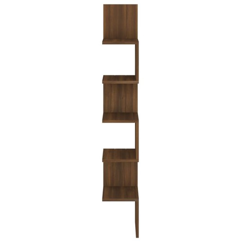 Estante de esquina de pared moderno montado en la pared unidad de estante de almacenamiento madera de ingeniería vidaXL - Imagen 41 de 43