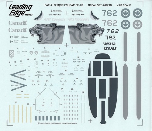 LED48036 Leading Edge Modelos 1:48 Fuerzas Armadas Canadienses Cougar CF-18 Hornet - Imagen 3 de 3