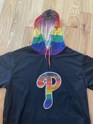 Philadelphia Phillies Pride Day Rainbow Logo Black Hoodie SGA T-shirt Hoodie M - Picture 2 of 5