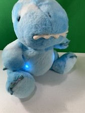 FAO Schwarz Dinosaur Plush Stuffed Toy Animal Glow Brights LED W/ Sound Blue 12