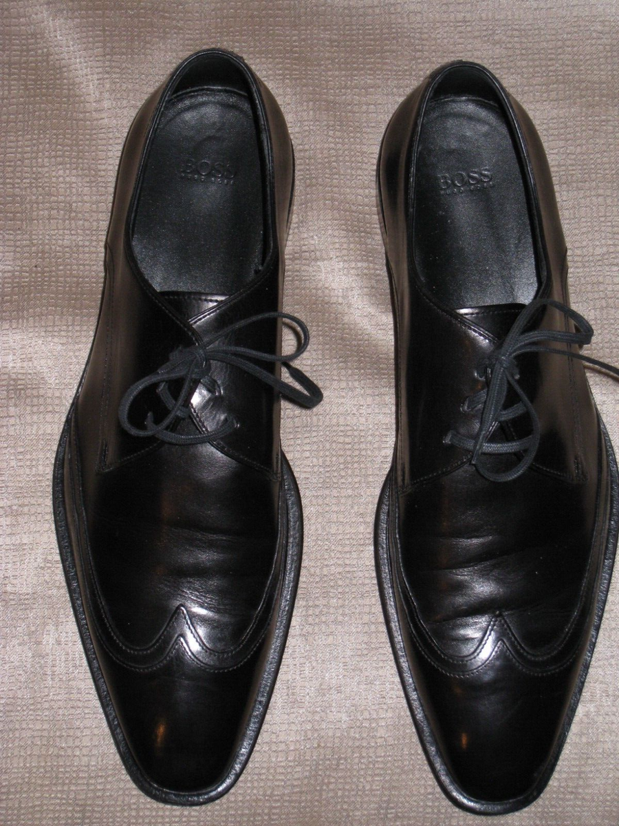 Hugo Boss Wing Tip Oxfords BOSS by HUGO BOSS Eden Wingtip Black Derby Lug Men main image 4