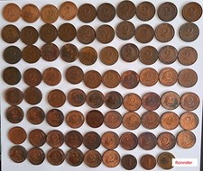 2 Pfennig Konvolut - 76 M&uuml;nzen von 1950-1981 + Zugabe -
