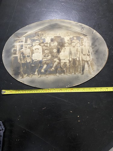 Rare Oval Convex Bubble Glass Picture Frame Offizier's Kasino (Officer's Mess) - Picture 6 of 22