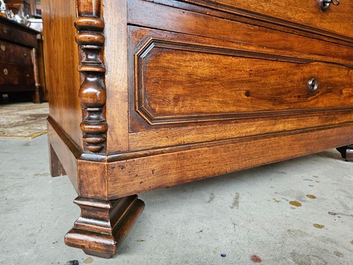 CASSETTONE IN NOCE INTEGRO E ORIGINALE EPOCA XIX SECOLO RESTAURATO - Picture 9 of 24