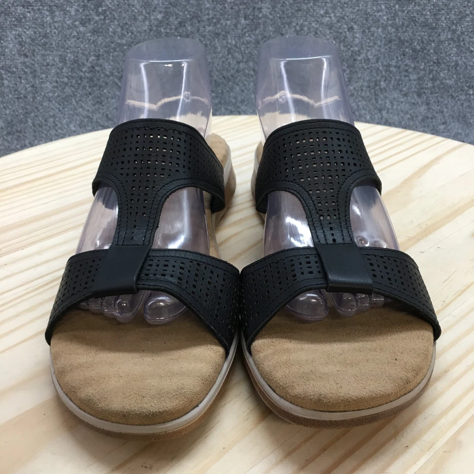 Sandalias Comfort Wave Easy Street para mujer 9,5 M Surry Slides cuero sintético negro Foto 4 de 4