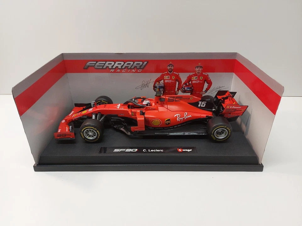 F1 Formula 1 Ferrari SF90 2019 Charles Leclerc Burago 1:18 con Box - Immagine 2 di 4
