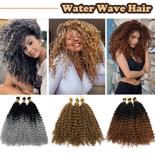 8-14" Marley Bob Deep Water Wave Crochet Braids Hair Extensions Thick As Human - Picture 6 of 41